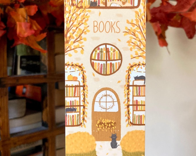 Fall Cat Bookstore Bookmark