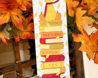 Fall Books and Cat Bookmark
