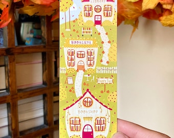 Fall Book Village Bookmark