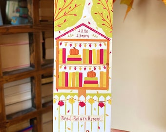 Fall Little Free Library Bookmark