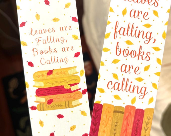 Leaves Are Falling Books are Calling Fall Bookmarks