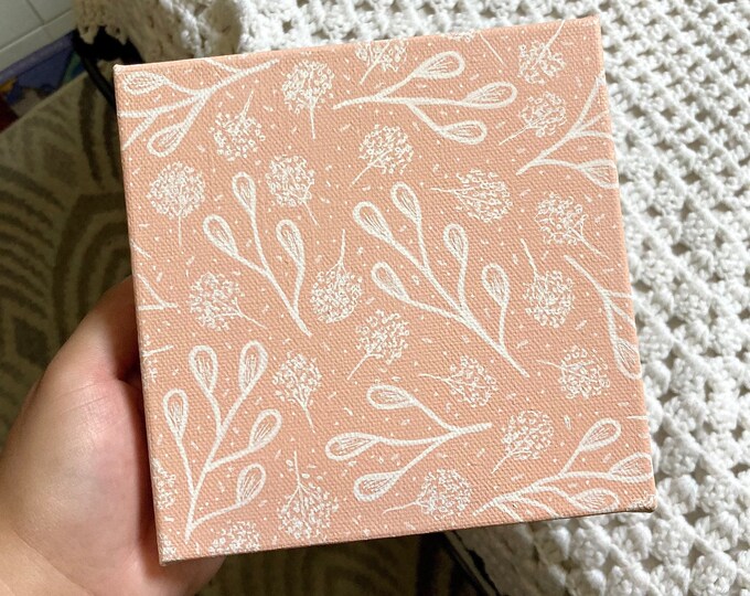 6x6 inches Faded Pink Floral Painting