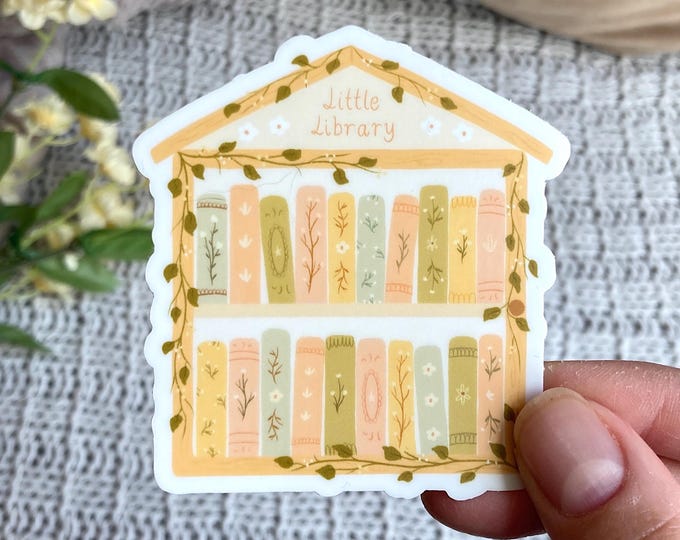 Botanical Little Free Library Sticker