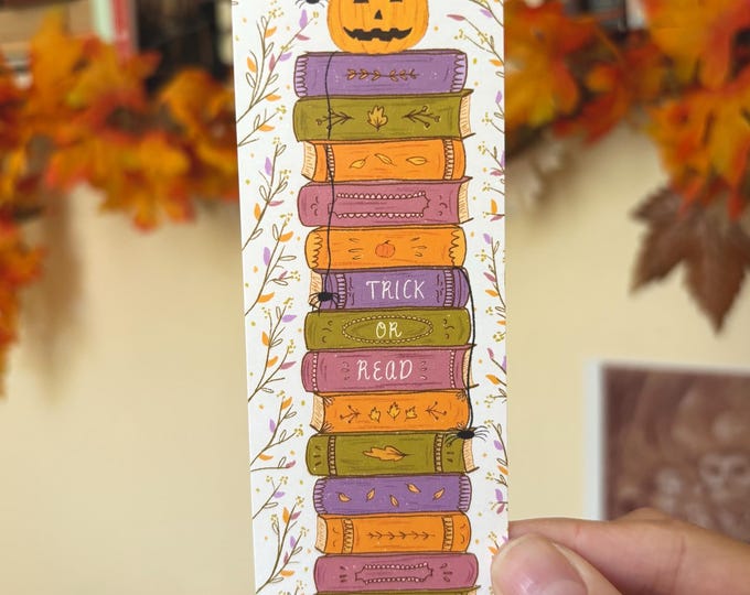 Stack of Books Halloween Bookmark