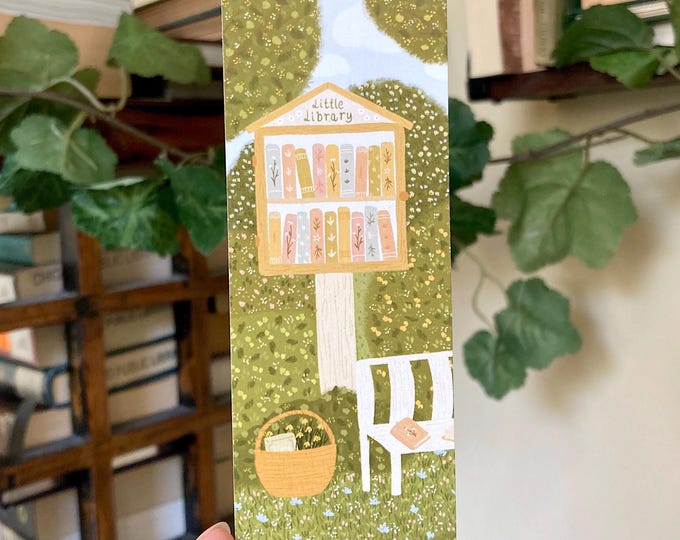 Botanical Little Free Library Bookmark
