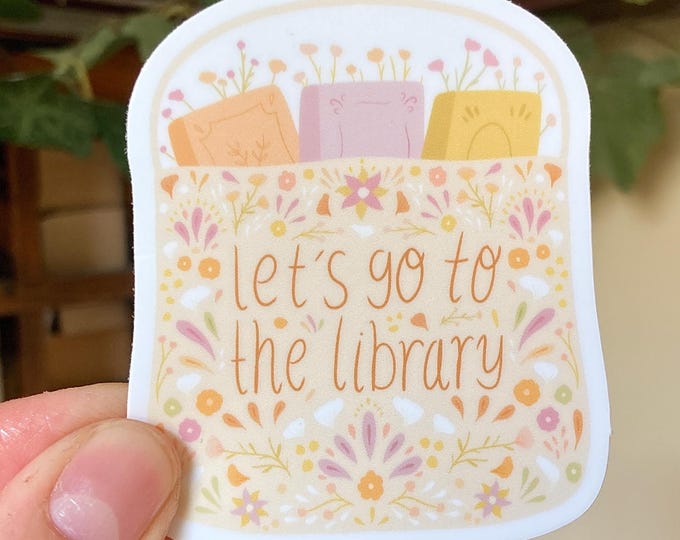 Lets Go to the Library Sticker