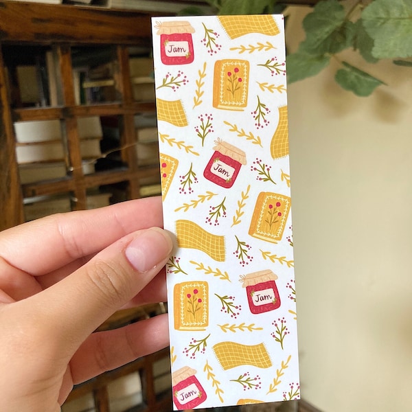 Picnic Bookmark, Books and Jam Bookmark, Spring and Summer Bookmark