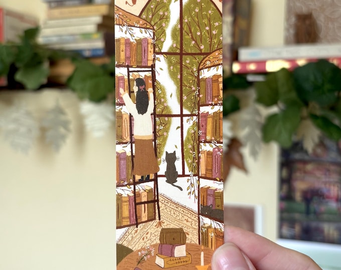Library and Cats Bookmarks