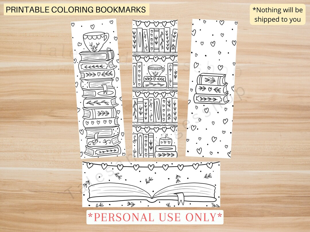 Printable Romance Coloring Bookmarks for Kids and Adults, Printable