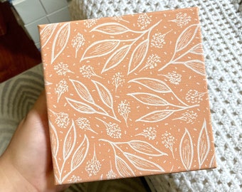6x6 inches Discounted Coral Floral Painting