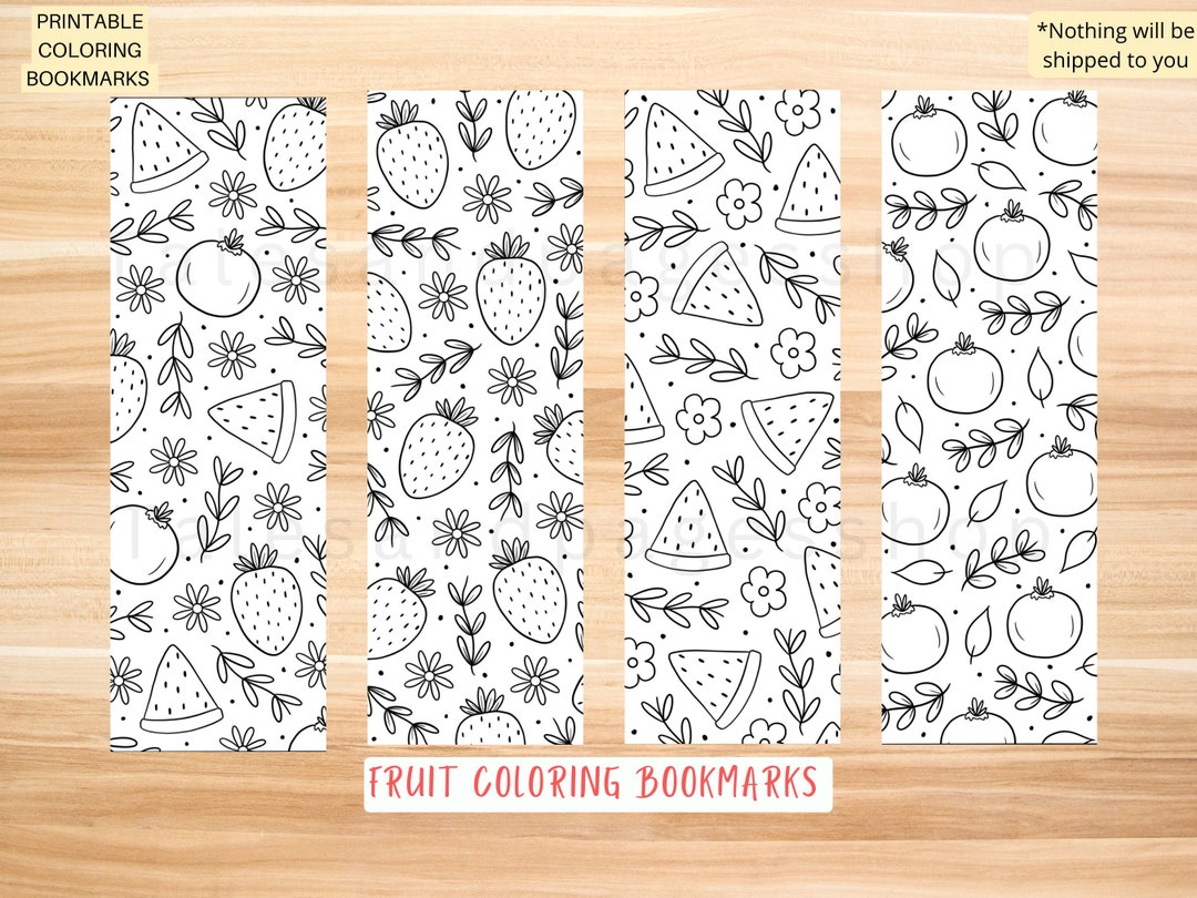 Printable Strawberries Coloring Bookmark Watermelon Coloring Bookmark Printable Strawberries Coloring Bookmark Watermelon Coloring Bookmark