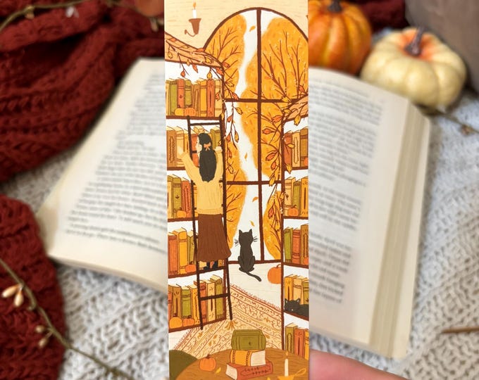 Fall Academia Library Bookmark