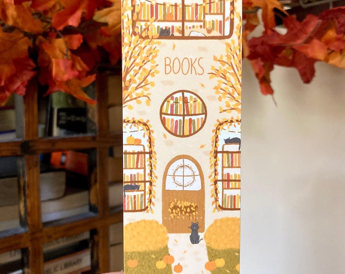 Fall Cat Bookstore Bookmark