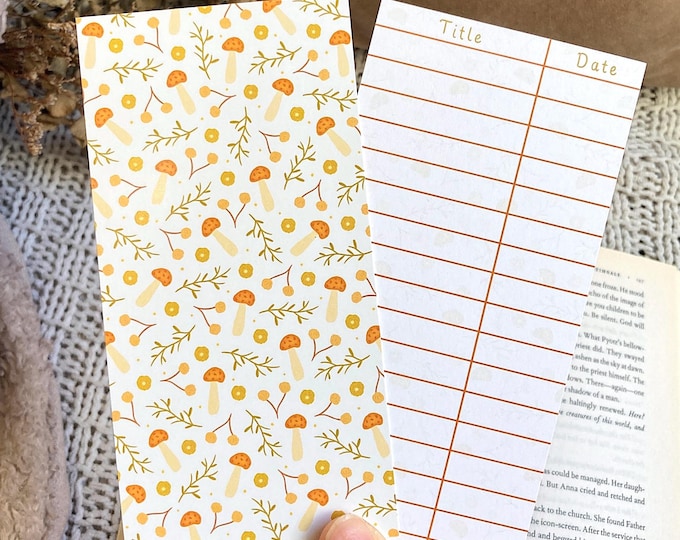 Mushrooms Reading Tracker Bookmark