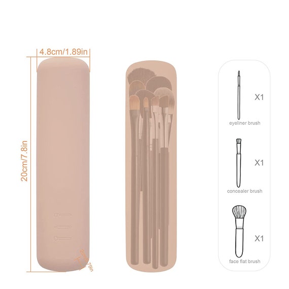 Makeup Brush Silicone Case Travel Makeup Bag Organizer Makeup Travel  Containers Travel Brushes Makeup 4pcs Makeup Brush Bag Makeup Brush  Container Silicone Makeup Brush Case Black 
