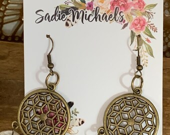 Beautiful boho capiz shell chandelier earrings