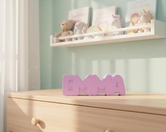 STL file, Personalized piggy bank, Name: Emma, 3D print template, Gift for birth & christening, Money box with name