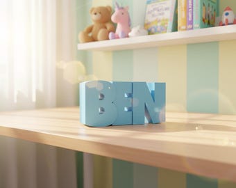STL file, Personalized piggy bank, Name: Ben, 3D print template, Gift for birth & christening, Money box with name