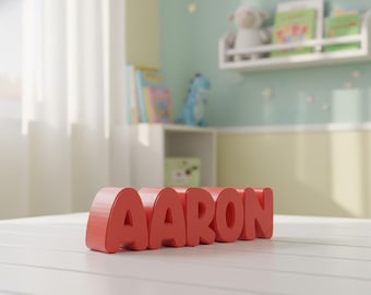 STL file, Personalized piggy bank, Name: Aaron, 3D print template, Gift for birth & christening, Money box with name
