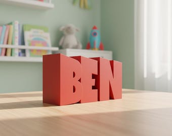 STL file, Personalized piggy bank, Name: Ben, 3D print template, Gift for birth & christening, Money box with name