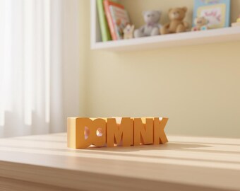 STL file, Personalized piggy bank, Name: Dominik, 3D print template, Gift for birth & christening, Money box with name