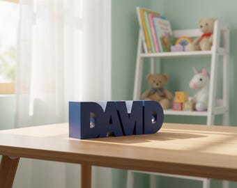 STL file, Personalized piggy bank, Name: David, 3D print template, Gift for birth & christening, Money box with name