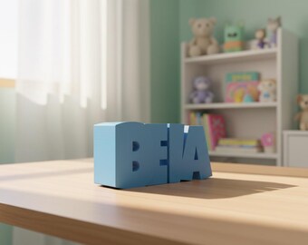 STL file, Personalized piggy bank, Name: Bela, 3D print template, Gift for birth & christening, Money box with name