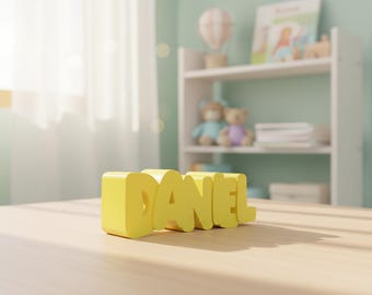 STL file, Personalized piggy bank, Name: Daniel, 3D print template, Gift for birth & christening, Money box with name