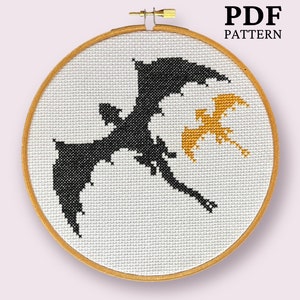 PDF ONLY - Dragons: Tairneanach and Andarna - Cross Stitch Pattern - Digital Download - Fourth Wing - The Empyrean - Rebecca Yarros
