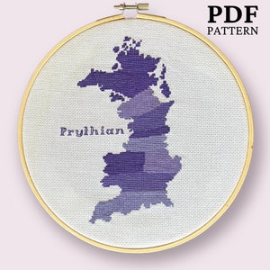 PDF UNIQUEMENT - Prythian Map Cross Stitch Pattern Digital Download - ACOTAR - Sarah J Maas