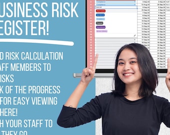 NDIS Risk assessment register business Tracker Spreadsheet | Disability worker | Google Sheets | Small Business | Risk score | Compliance