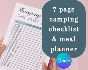 Camping Packing List | Camping Meal Planner | Editable Pages | Camping Checklists And Worksheets | Camp Checklist Editable