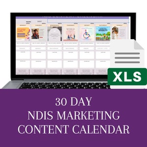 NDIS Företagsinnehållskalender | Mallar för Social Media Manager | Innehållsplanerare för sociala medier | Podcastplanerare | Google Sheet-kalkylblad