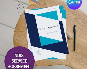 Service agreement NDIS business support worker agency schedule of support template for providers | Participant |Digital download | Document