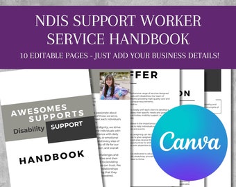 Manual de serviços empresariais do NDIS para participantes de apoio a pessoas com deficiência, design moderno e arrojado | Serviço NDIS | para assistente social ou agência