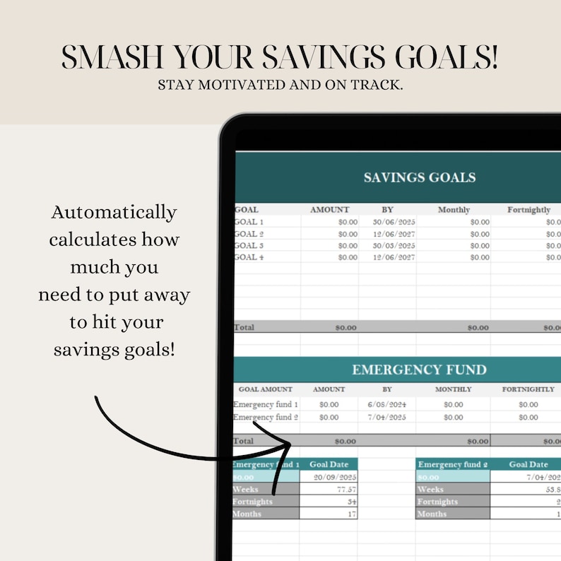 Budget Planner Fortnight Biweekly Google Sheets Budget Spreadsheet Excel Weekly Paycheck Budget Template Budgeting by wage Expense Tracker zdjęcie 2