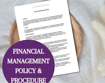 NDIS Financial Management Policy | Business support worker support Coordination Word document template  | Participant | Digital download