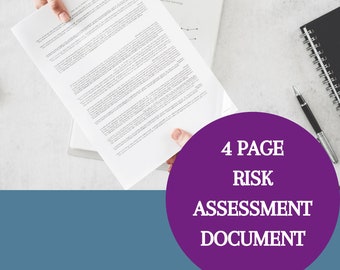 Risk Assessment NDIS business support worker agency word document template for providers | Participant |Digital download | Editable