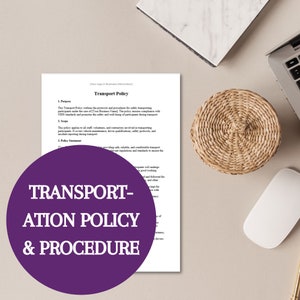 NDIS Transportation Policy | business support work agency Word document template providers | Participant |Digital download | Editable