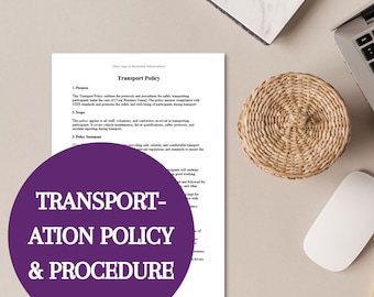 NDIS Transportation Policy | business support work agency Word document template providers | Participant |Digital download | Editable