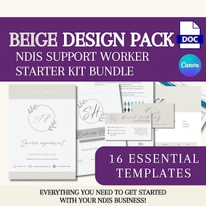 NDIS Business Starter Bundle support worker disability support forms participant intake editable documents service agreement