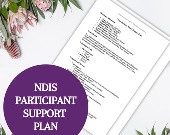 NDIS Participant Support Plan | Business support worker support Coordination Word document template  | Participant | Digital download