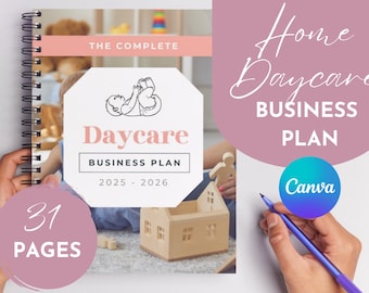 Plan de negocios de cuidado infantil en casa / Editable en Canva Gratis / Plantilla para iniciar un negocio de cuidado infantil / Acceso instantáneo