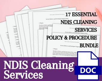 NDIS Cleaning Services Policy and Procedure bundle | NDIS Start up business | Disability support | Essential documents | instant access