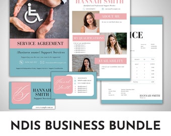 NDIS Business Bundle business support work agency Canva template for providers | Participant | Digital download | Editable | Coordination