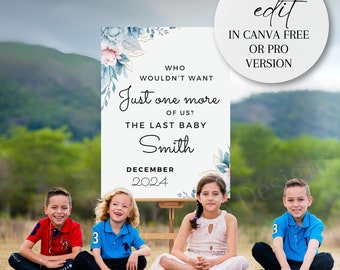 Grand Finale | Last One Pregnancy Announcement poster | Birth Announcement | Gender Neutral | Neutral Pregnancy Announcement Digital | Canva
