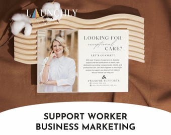 NDIS Support worker Flyer | Canva Template | Editable Digital Download for care services, disability services | Sole trader | Company