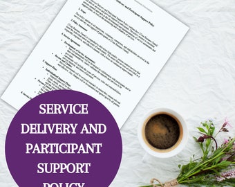 NDIS Policy Procedure Service Delivery and Participant Support business support worker agency Word document template providers | Digital