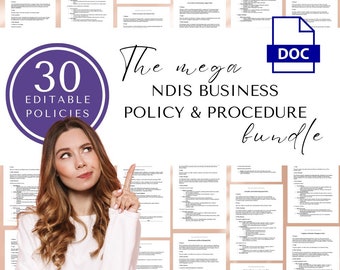 NDIS bundle 30 Policy procedure documents, business support, editable template for service providers, Participant intake, Digital download