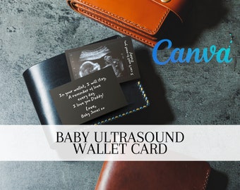 Regalo de embarazo para papá / No puedo esperar para conocerte Imagen de ecografía / Tarjeta de anuncio de embarazo para esposo / Regalo de nuevo papá / Plantilla Canva